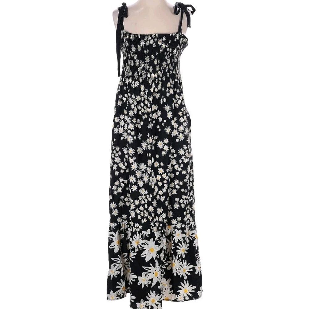 "Chinti & Parker" blk white floral midi Dress Ditsy Size 6 Silk - Picture 3 of 10